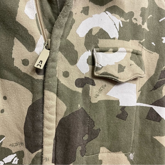 Addict Camouflage heavy cotton full zip Jacket Camo Sz L - Picture 3 of 9